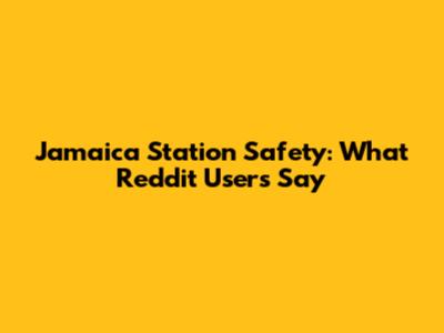 Jamaica Station Safety: What Reddit Users Say