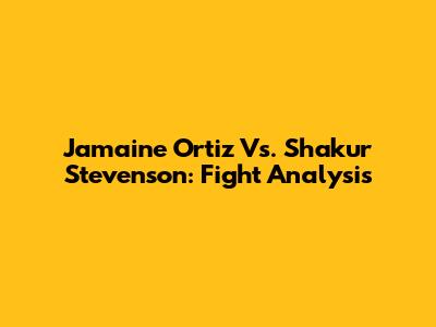 Jamaine Ortiz Vs. Shakur Stevenson: Fight Analysis