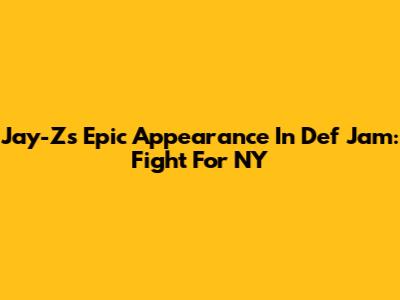 Jay-Z's Epic Appearance In Def Jam: Fight For NY