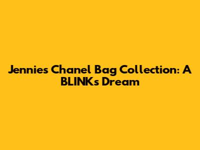 Jennie's Chanel Bag Collection: A BLINK's Dream