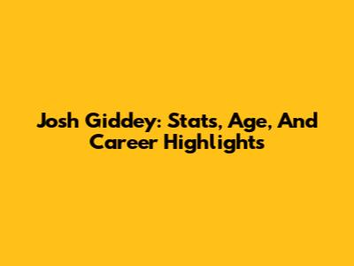 Josh Giddey: Stats, Age, And Career Highlights