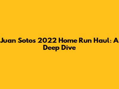 Juan Soto's 2022 Home Run Haul: A Deep Dive