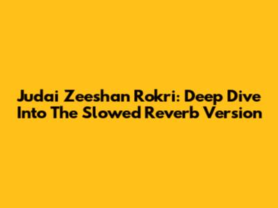 Judai Zeeshan Rokri: Deep Dive Into The Slowed Reverb Version