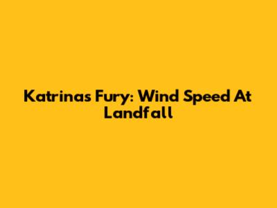 Katrina's Fury: Wind Speed At Landfall