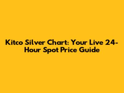 Kitco Silver Chart: Your Live 24-Hour Spot Price Guide