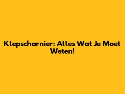 Klepscharnier: Alles Wat Je Moet Weten!