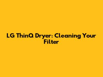 LG ThinQ Dryer: Cleaning Your Filter