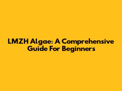 LMZH Algae: A Comprehensive Guide For Beginners