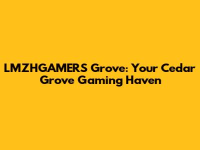 LMZHGAMERS Grove: Your Cedar Grove Gaming Haven