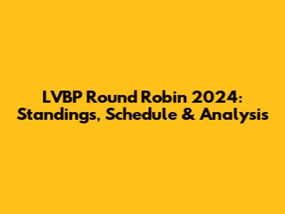LVBP Round Robin 2024: Standings, Schedule & Analysis