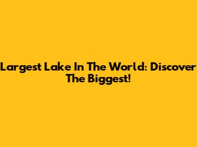Largest Lake In The World: Discover The Biggest!