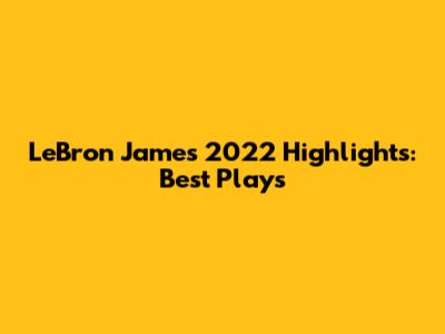 LeBron James 2022 Highlights: Best Plays