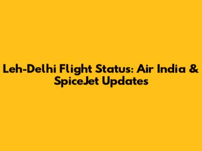 Leh-Delhi Flight Status: Air India & SpiceJet Updates