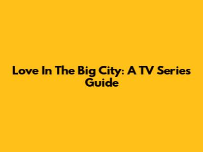 Love In The Big City: A TV Series Guide