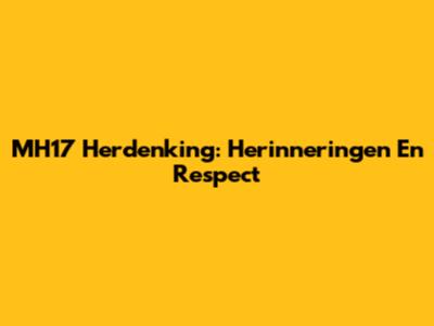 MH17 Herdenking: Herinneringen En Respect