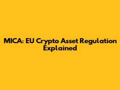 MICA: EU Crypto Asset Regulation Explained