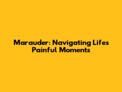 Marauder: Navigating Life's Painful Moments