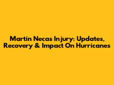 Martin Necas Injury: Updates, Recovery & Impact On Hurricanes