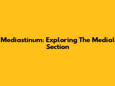 Mediastinum: Exploring The Medial Section