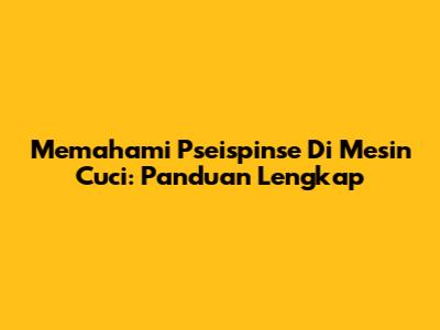 Memahami 'Pseispinse' Di Mesin Cuci: Panduan Lengkap