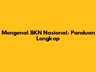 Mengenal BKN Nasional: Panduan Lengkap