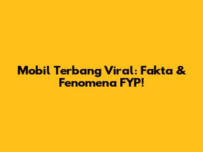 Mobil Terbang Viral: Fakta & Fenomena FYP!