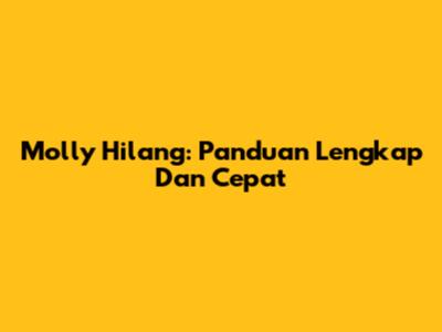 Molly Hilang: Panduan Lengkap Dan Cepat