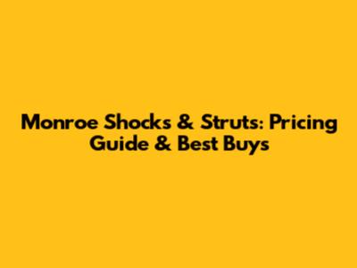 Monroe Shocks & Struts: Pricing Guide & Best Buys