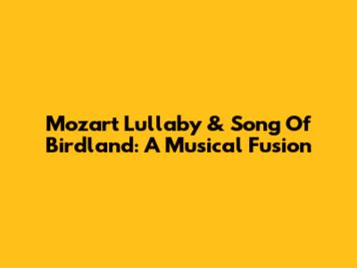 Mozart Lullaby & Song Of Birdland: A Musical Fusion