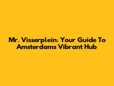 Mr. Visserplein: Your Guide To Amsterdam's Vibrant Hub