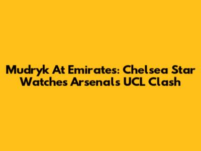 Mudryk At Emirates: Chelsea Star Watches Arsenal's UCL Clash