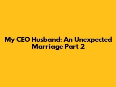 My CEO Husband: An Unexpected Marriage Part 2