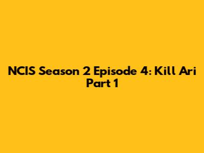 NCIS Season 2 Episode 4: Kill Ari Part 1