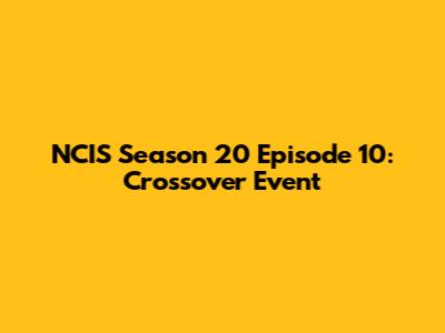 NCIS Season 20 Episode 10: Crossover Event
