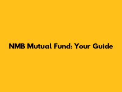 NMB Mutual Fund: Your Guide