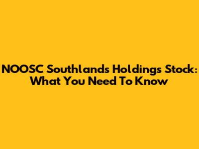 NOOSC Southlands Holdings Stock: What You Need To Know