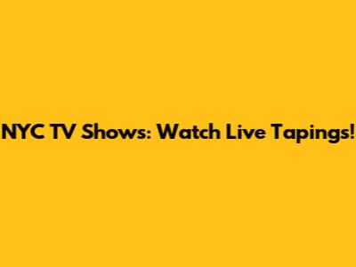 NYC TV Shows: Watch Live Tapings!