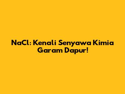 NaCl: Kenali Senyawa Kimia Garam Dapur!