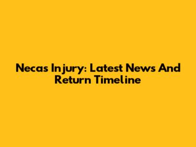 Necas Injury: Latest News And Return Timeline