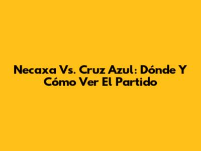 Necaxa Vs. Cruz Azul: Dónde Y Cómo Ver El Partido
