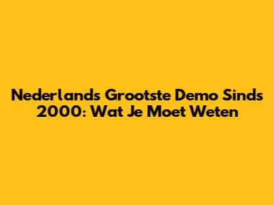 Nederland's Grootste Demo Sinds 2000: Wat Je Moet Weten