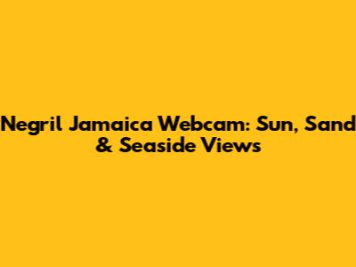 Negril Jamaica Webcam: Sun, Sand & Seaside Views
