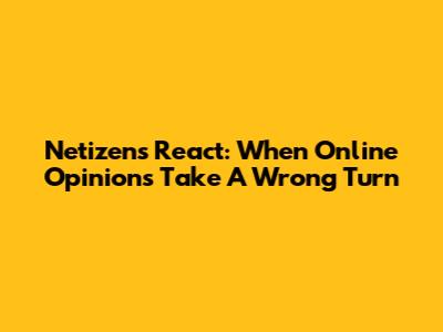 Netizens React: When Online Opinions Take A Wrong Turn
