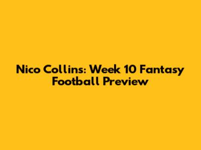 Nico Collins: Week 10 Fantasy Football Preview