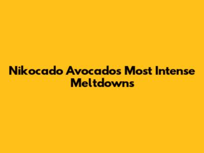 Nikocado Avocado's Most Intense Meltdowns