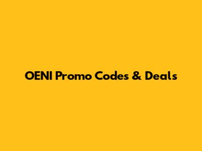 OENI Promo Codes & Deals