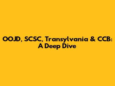 OOJD, SCSC, Transylvania & CCB: A Deep Dive