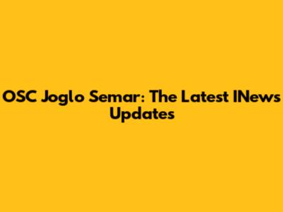 OSC Joglo Semar: The Latest INews Updates
