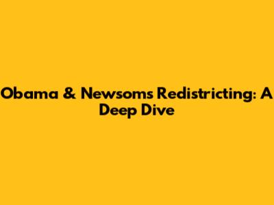 Obama & Newsom's Redistricting: A Deep Dive