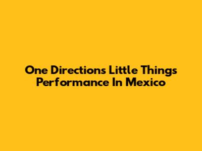 One Direction's 'Little Things' Performance In Mexico